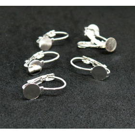 10 Boucle d'oreille dormeuses SIMPLE plateau 6mm ARGENT VIF qualité H11797