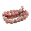 1 fil de 46 perles Agate craquelé 8mm EFFET GIVRE ROUGE ORANGE H589 couleur 5