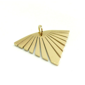K1911016 PAX 1 Pendentif Géométrique Eventail Triangle 20 par 15mm en Acier Inoxydable Coloris Doré pour bijoux raffinés