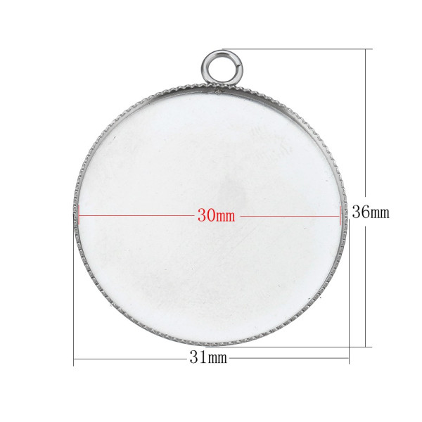 PAX 20 Supports de PENDENTIF ACIER INOXYDABLE Plateau 25mm 17022814200825