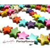 1 fil environ: 20 Perles synthetique EN HOWLITE MULTICOLORES 21x20mm 