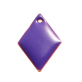 PS1191536 PAX 5 sequins médaillons émaillés biface LOSANGE 16 par 11mm VIOLET base dorée