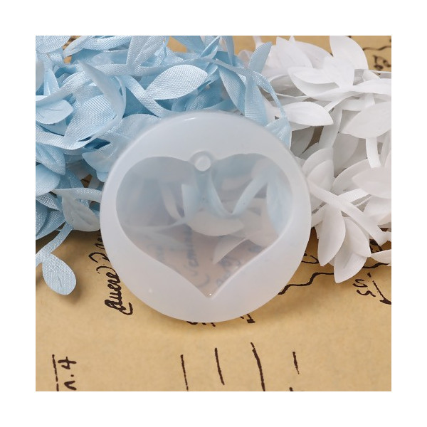 PS110108025 PAX 1 Moule en Silicone pendentif Coeur pour Creation Fimo Cernit Resine