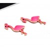 Pendentifs style émaillés Flamingo, Flamant Rose 14 par 7mm Rose ( pendentifs très fins )