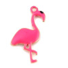 Pendentifs style émaillés Flamingo, Flamant Rose 14 par 7mm Rose