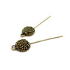 G110618bis  PAX 10 Tige avec cercle et  PICOT métal coloris Bronze
