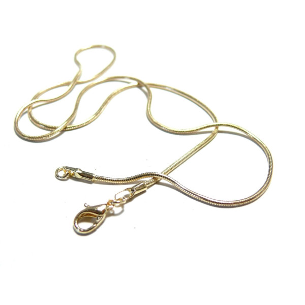 Lot de 2 Colliers chaine serpent 1 mm  Or Clair avec fermoirs