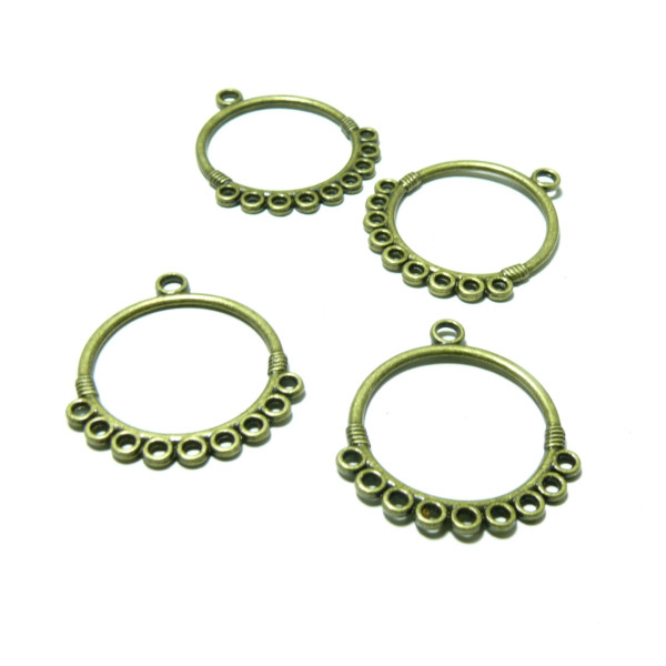 Multiconnecteurs Chandeliers Rond Ethnique 9 trous, métal finition Bronze