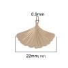 Estampes pendentif filigrane Mini Ginkgo biloba cuivre couleur Doré de 22mm