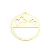 PS11120277 PAX de 2 pendentifs Papillons dans Cercle 28mm Cuivre Doré 18KT