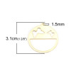 PS11120277 PAX de 2 pendentifs Papillons dans Cercle 28mm Cuivre Doré 18KT