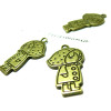 6 Supports de pendentif fillette Bronze ref 2D1411