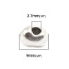 PS110223153 PAX 20 perles intercalaires Forme Galet 9 par 7mm métal couleur Argent Platine