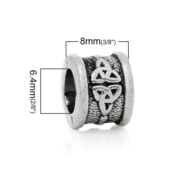 Perles intercalaires Rondelles Noeuds Celtique 11 par 8mm métal couleur Argent Antique