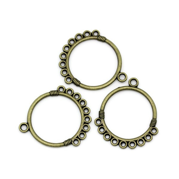 Multiconnecteurs Chandeliers Rond Ethnique 9 trous, métal finition Bronze