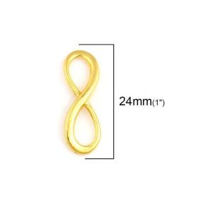 PS110121683 PAX 25 Pendentifs breloques Infini 24 par 8mm métal coloris Doré 