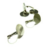 10 supports Boucles d'oreille dormeuse ARGENT PLATINE PLATEAU LISSE 15mm ( S1117116 )