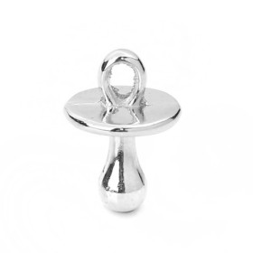 PS110113024 PAX environ 25 pendentifs breloque Tétine 3D métal coloris Argent Platine
