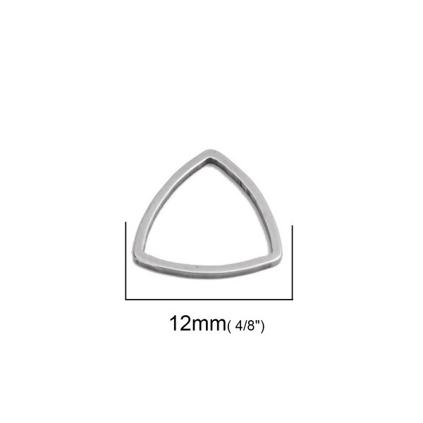 Pendentifs Connecteurs Triangle forme Etrier 12mm Argenté en Acier Inoxydable 304 pour bijoux raffinés