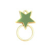 Pendentifs Connecteurs Émaillés Cercle et Étoile Vert