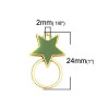 Pendentifs Connecteurs Émaillés Cercle et Étoile Vert