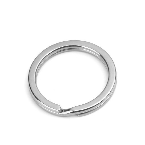 Porte Clés Anneaux 25mm,  Acier Inoxydable 304 coloris Argenté