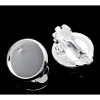 PS1122706 PAX 10 supports de Boucles d'oreille clips 12mm  métal Coloris ARGENT VIF