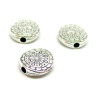 Perles Intercalaires Rondes Plates Travaillées 10mm Argent Antique