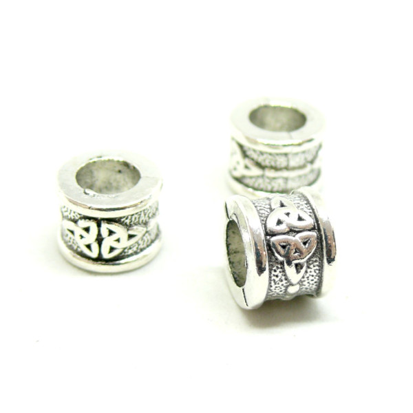 Perles intercalaires Rondelles Noeuds Celtique 11 par 8mm métal couleur Argent Antique