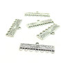S110200020 PAX de 20 pendentifs multiconnecteur Barre 27 mm Motif Vague 7 anneaux metal coloris Argent Antique