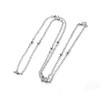 Sautoir de 70cm chaine maille et bille métal coloris Argent Platine