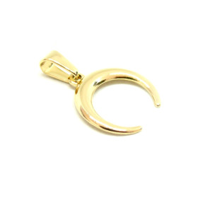 H111905G PAX 1 Pendentif Corne Boho Chic 19 mm en Acier Inoxydable Coloris Doré pour bijoux raffinés