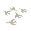 Pendentifs breloques Oiseau Hirondelle 14mm en Acier Inoxydable 316 coloris Argent