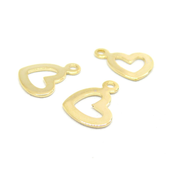 Pendentifs breloques Coeur 14mm en Acier Inoxydable 304 coloris Doré