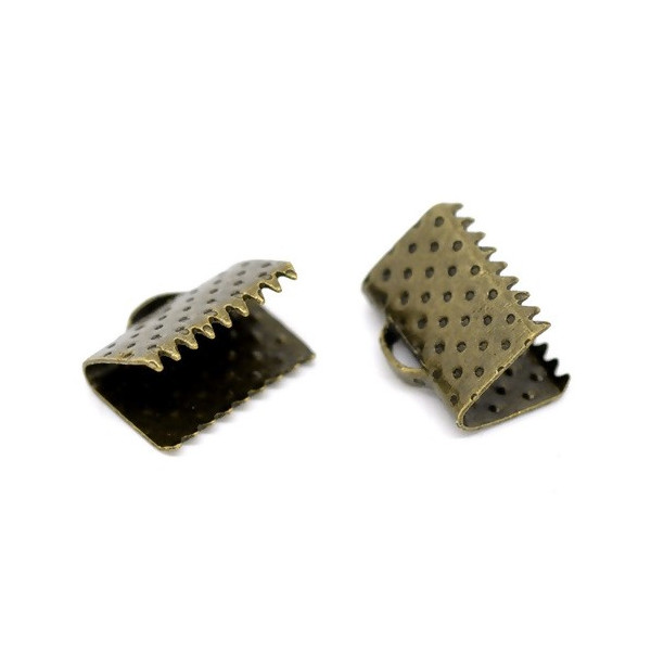 PS1114625 PAX 100 Griffes Pince, Attache Ruban, embouts, serre fils 10mm métal coloris BRONZE