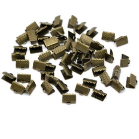 PS1114625 PAX 100 Griffes Pince, Attache Ruban, embouts, serre fils 10mm métal coloris BRONZE