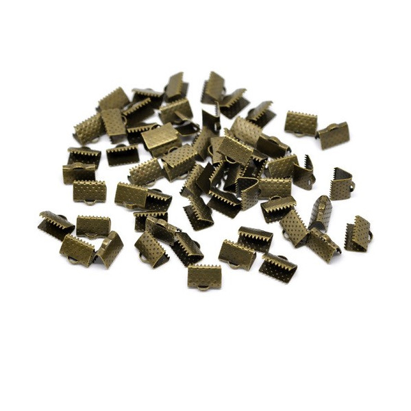 PS1114625 PAX 100 Griffes Pince, Attache Ruban, embouts, serre fils 10mm métal coloris BRONZE