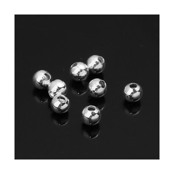 PS110116677 PAX 150 perles intercalaires Billes 2mm couleur Argent Vif Qualité Cuivre