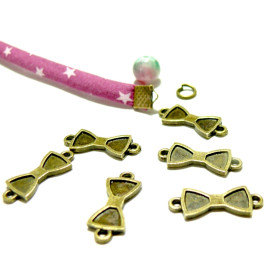 Apprêt bijoux 10 pendentifs connecteur noeuds ref 2K9464 Bronze