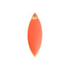 Sequins, médaillons émaillés BIFACE, NAVETTES FINES 16 par 5 mm Orange, sur une base en cuivre Doré