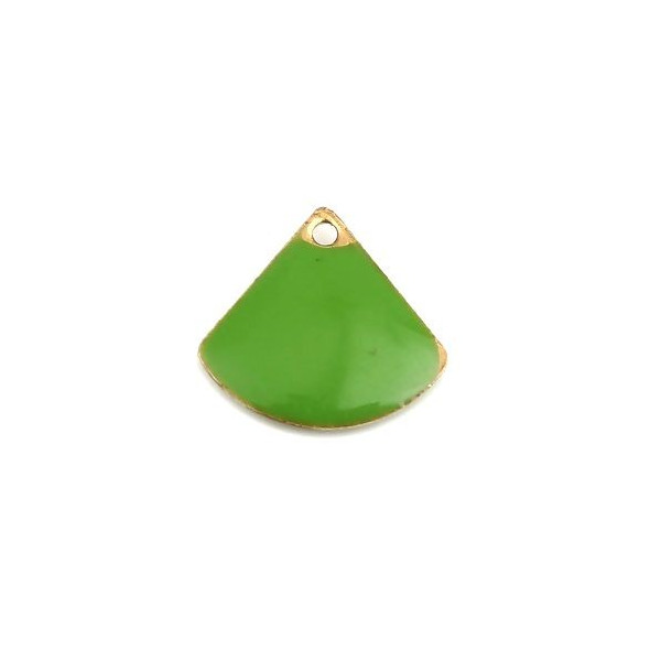 Sequins Médaillons Émaillés Eventail 13x12mm Vert
