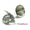 4 piece imposante bague ronde 20mm ref 27555 ARGENT PLATINE anneau normal