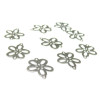 H11588 PAX 10 Estampes Connecteur FLEUR 18mm Cuivre coloris Argent Platine