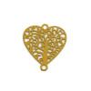 PS110239263 PAX 10 Estampes pendentif connecteur filigrane Coeur Arbre 13mm coloris Moutarde