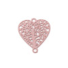 PS110239262 PAX 10 Estampes pendentif connecteur filigrane Coeur Arbre 13mm coloris Rose
