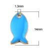 Pendentifs Poisson Bleu Turquoise Émaillé 14mm – Métal Doré