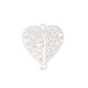Estampes pendentif connecteur filigrane Coeur Arbre 13mm coloris Argent Platine
