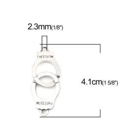 S11025604 PAX 1 Connecteur Menottes, Freedom, Liberté ACIER INOXYDABLE coloris Argent Platine