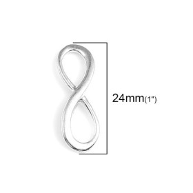PS110121684 PAX 25 Pendentifs breloques Infini 24 par 8mm métal coloris Argent Platine