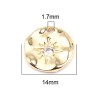 Pendentif breloque médaillon 14mm avec Étoile, Astre Rhinestone Cuivre couleur OR 18KT